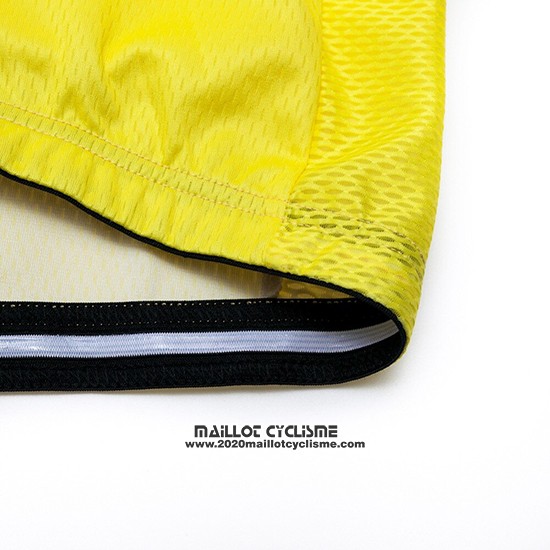 2019 Maillot Ciclismo Deceuninck Quick Step Jaune Blanc Manches Courtes et Cuissard